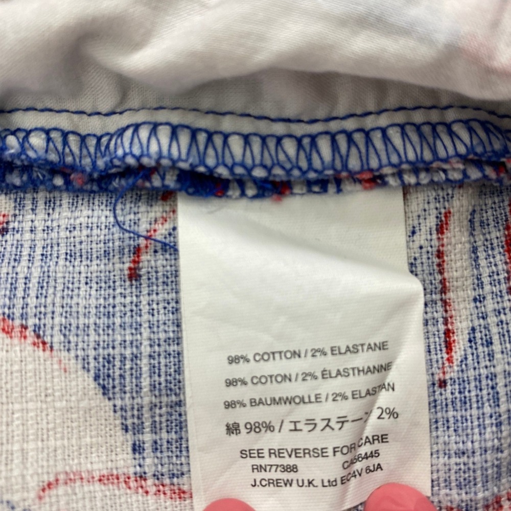 J.Crew Shorts Womens Size 10 Red White Blue Tropical Floral Vacation Resort - Picture 5 of 10